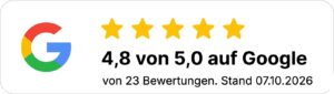 4,8 von 5,0 Sternen auf Google